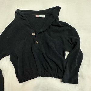 Free people- cropped 2 button pullover